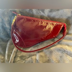 Preowned vintage burgundy red Dior Saddle bag